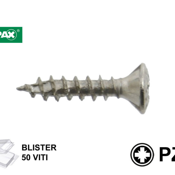 Vite Legno TSC Speedy PZ2 Nichelata in Blister da Pezzi 50 mm.3,5 Varie Lunghezze | SPAX