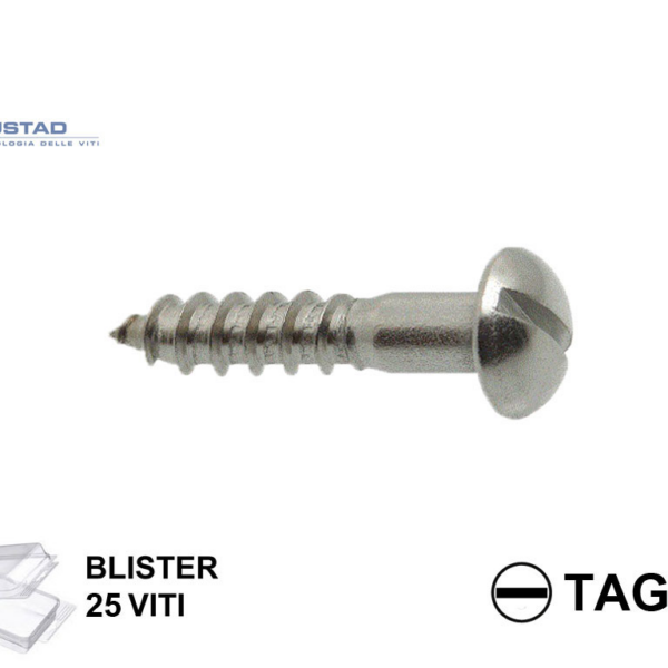 Vite Legno TB Taglio Din 96 Nickel in Blister da pz.25 mm.2,0x12 | Mustad