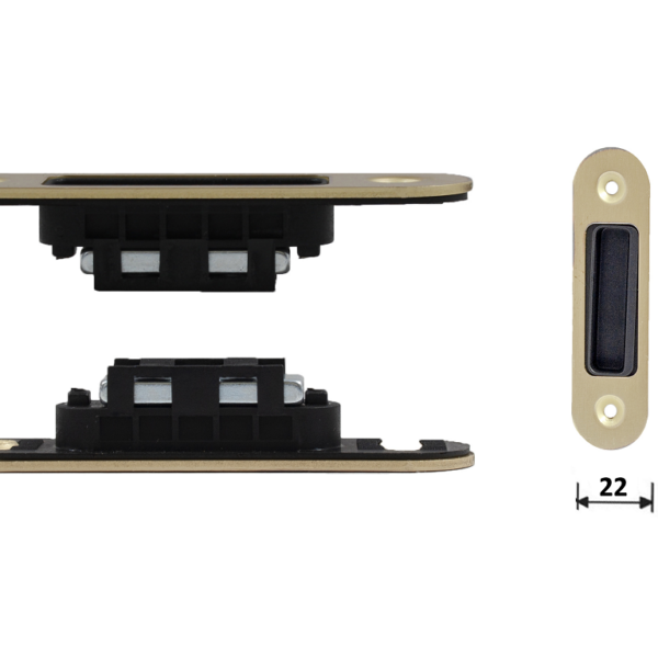 Contropiastra S80 Regolabile per Serratura B-Forty Pvc Nero-Ottone Satinato |  Bonaiti