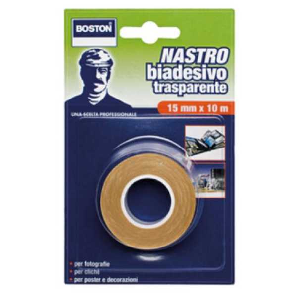 Nastro Biadesivo Trasparente H15x mt.10  Boston