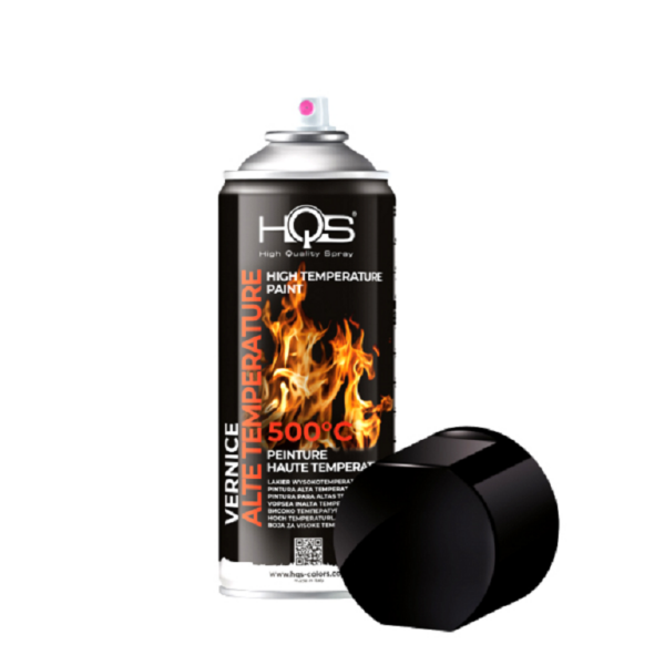 Spray Acrilico ml.400 Nero Alta Temperatura 500° | HQS Colorpack