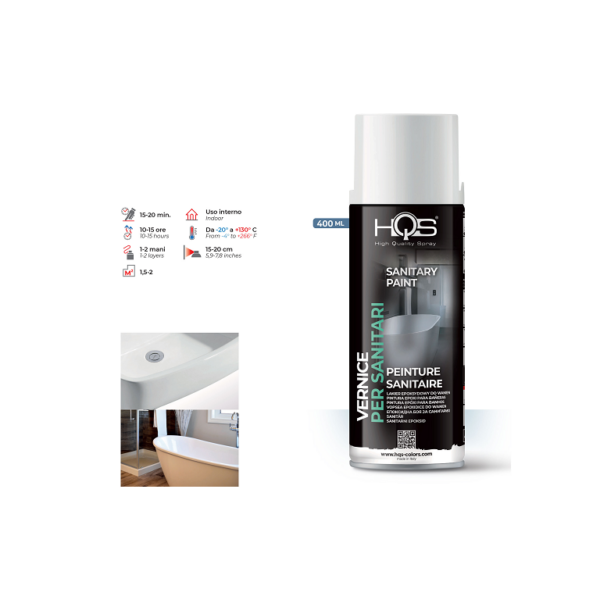 Spray Acrilico ml.400 Bianco Per Sanitari | HQS Colorpack