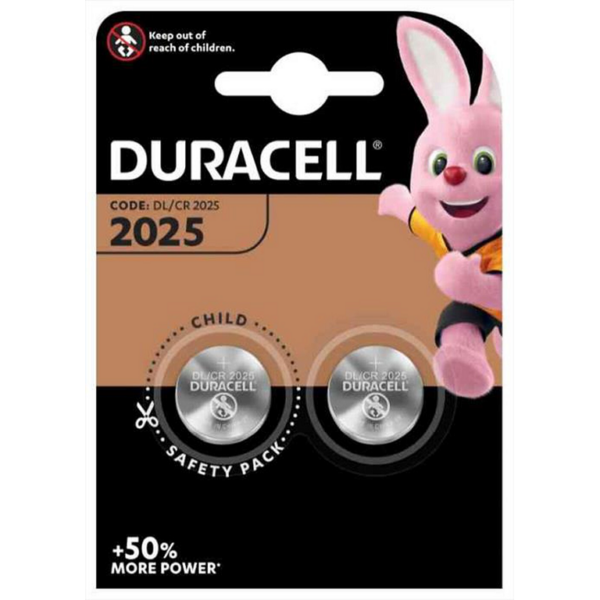 Batteria Litio 3v Bottone Cr2025  Pz.2  Duracell
