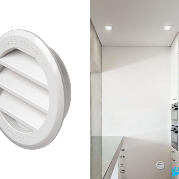 Griglia Incasso Tonda Bianco mm.80 Foro 60x15h  | La Ventilazione