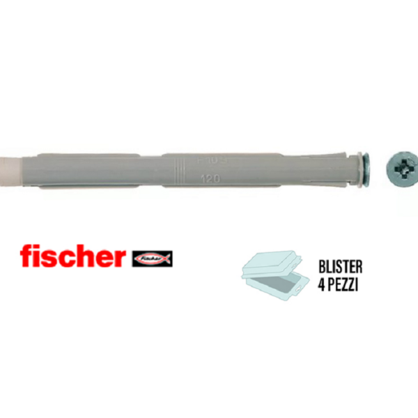 F 10s 100z Tassello Nylon Prolungato per Serramenti a Vite Pzd3 in Blister da pz.4 | Fischer