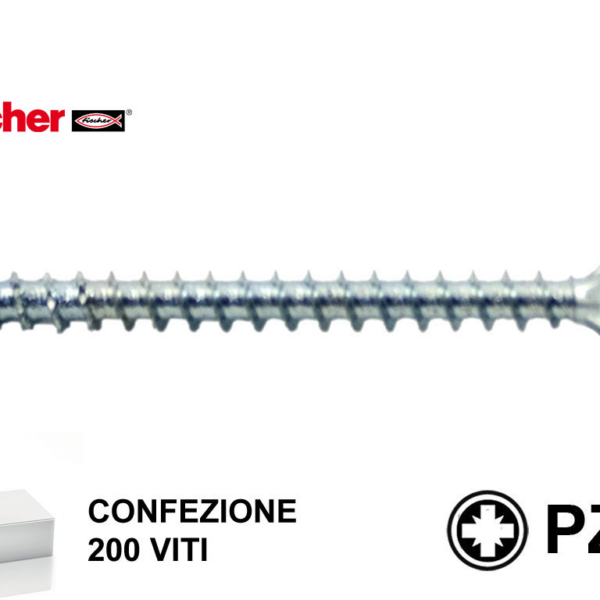 Vite Legno TSP Impronta Croce PZ2 FPS - SZ ZPP Zincate pz.200 mm. 4,5 | Fischer