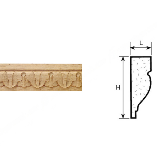 Cornice Legno Ramino Asta cm.244 H43x20l    Cof