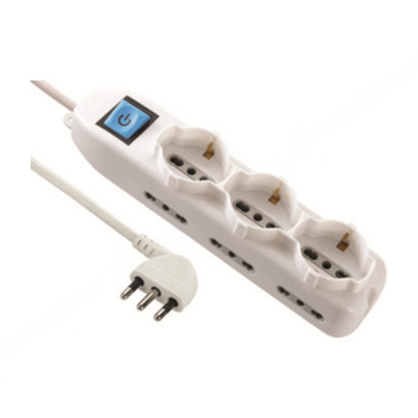 Multipresa 3 Schuko+6 Bipasso Laterale con Interruttore   Yello