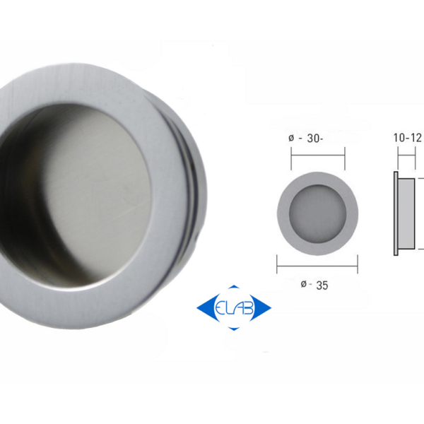 Maniglia Incasso Tonda d.35/30x12h varie finiture   Mariva