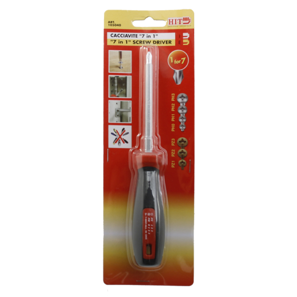 Cacciavite 7 in Uno per Viti Croce Ph 0-1-2-3e/Pzd 1-2-3  HIT