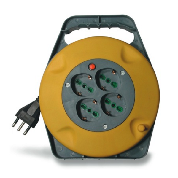 Avvolgicavo Elettrico Civile 4prese Bipasso+Schuko 3x1,5 Mt.5  Yello