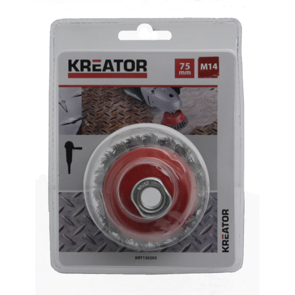 Spazzola A Tazza Acciaio Ritorto Attacco Ma14 mm.75  Kreator