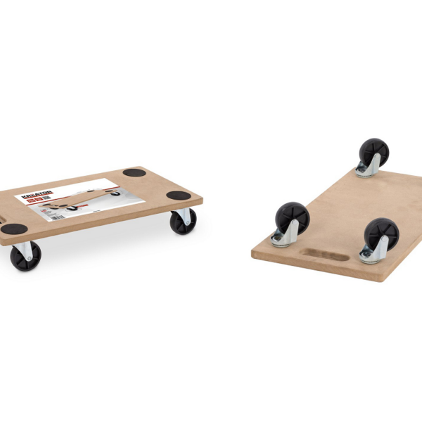 Carrello con Piano in Legno mm.300x600 Portata kg.200 Ruote d.75  Kreator