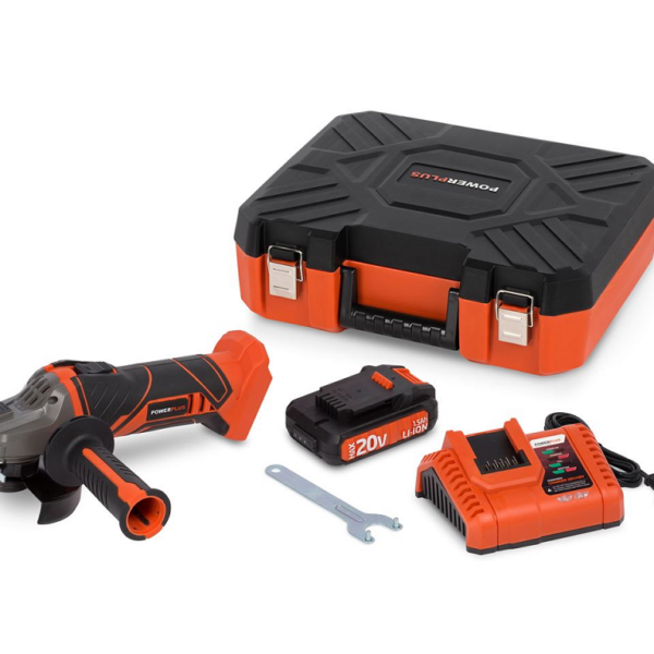 Smerigliatrice Angolare mm.115 V20 Batteria Litio 1500 Mah  Power Plus
