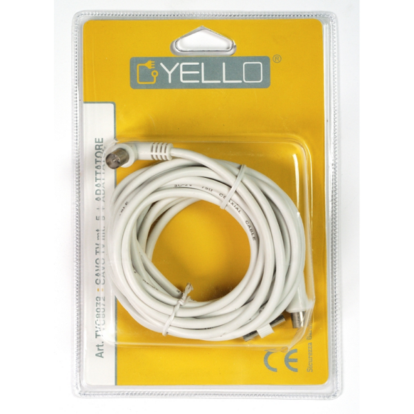 Prolunga Cavo Tv Spina-Presa+Adattatore cm.200 | Yello