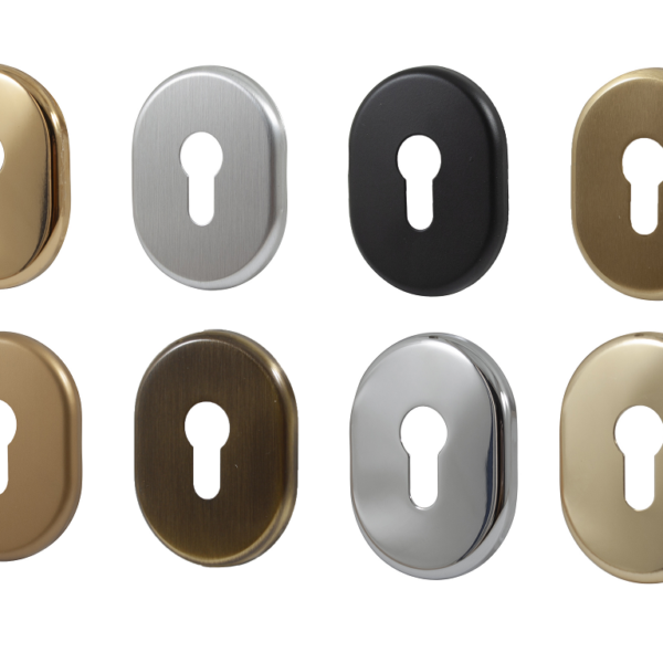 Bocchetta Ovale Foro Yale per Cilindro Europeo mm.60x85x8h varie finiture