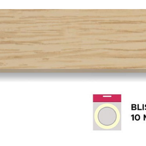 Bordo laminato preincollato spessore 0,40 in blister da mt.10 Rovere Sbiancato varie altezze | Laminbord
