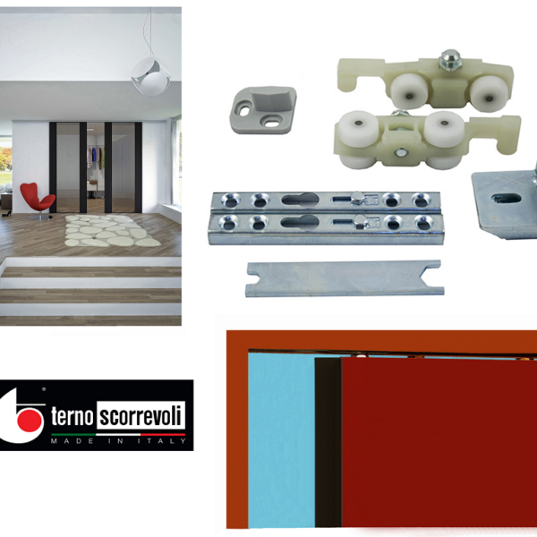 Sistema Porta Scorrevole Legno Modello Hide Staffa Scomparsa Portata kg.80 | Terno Scorrevoli