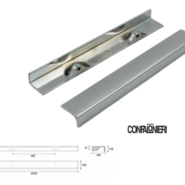 MANIGLIETTA MOBILE INTERASSE 96 mm.200x26x16h VARIE FINITURE