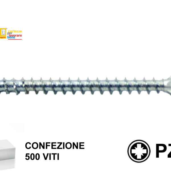 VITE TRUCIOLARE TSP IMPRONTA CROCE PZ2 ZINCATE pz. 500 mm.3,5x VARIE LUNGHEZZE | TECFI