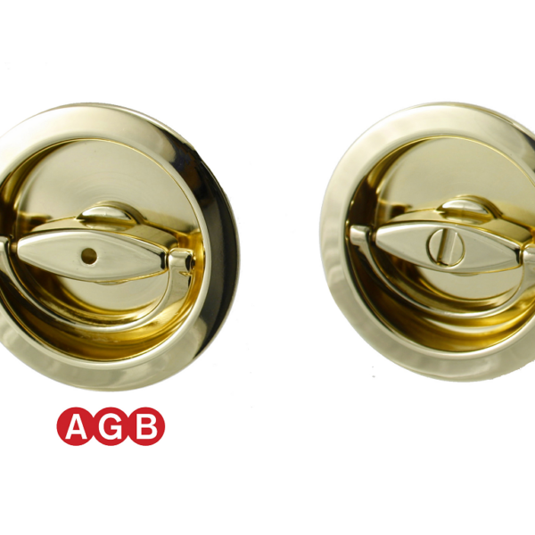 Maniglia Incasso Tonda Porta Libro modello Duetto d.60/48 con Doppio Anello Attivo-Passivo varie finiture |  AGB