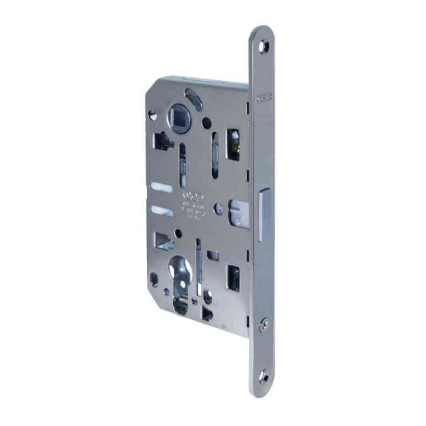 Serratura Infilare Mediana Polaris Foro Yale per Cilindro Europeo Bordo Tondo Frontale 18x195 mm. Entrata mm.50 ACO-Cromo Opaco | AGB