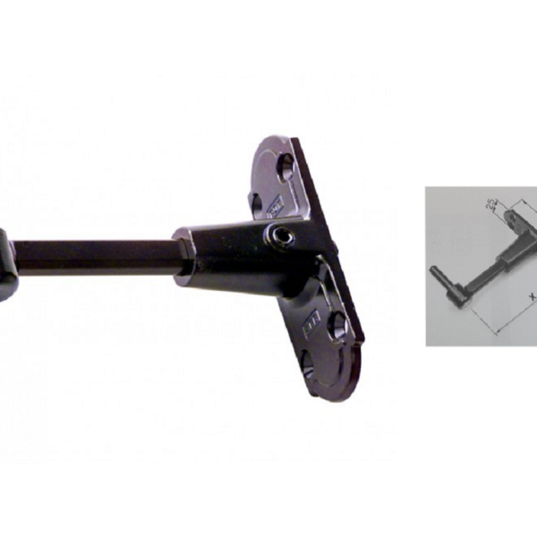 CARDINE ABACO CON PIASTRA STRETTA mm.25x90 REGOLABILE NERO VARIE LUNGHEZZE