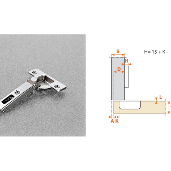 Cerniera per Mobili Automatica 110° Serie 200 da avvitare Foro d.35 Sormonto 0 | Arturo Salice