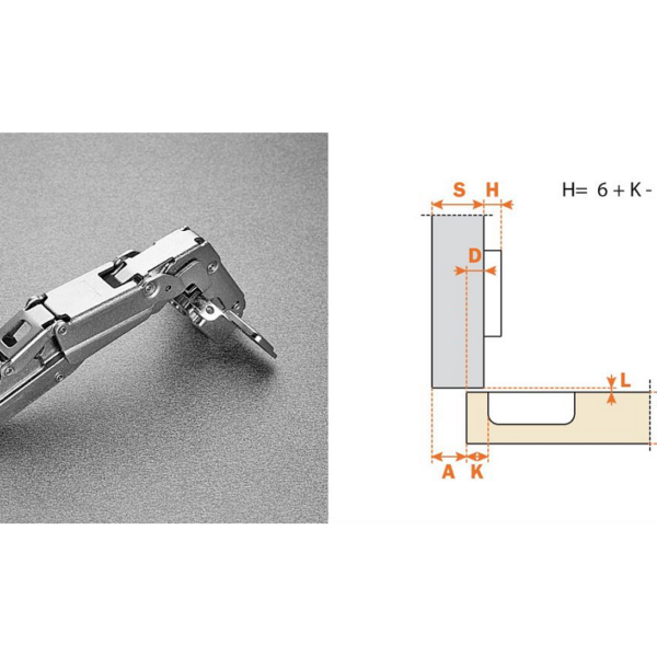 Cerniera per Mobili Automatica 165° Serie 200 da avvitare Foro d.35 sormonto 9  | Arturo Salice