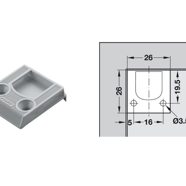Controchicchetto Ante Legno Quadro Duomatic Push Singolo Grigio  Arturo Salice
