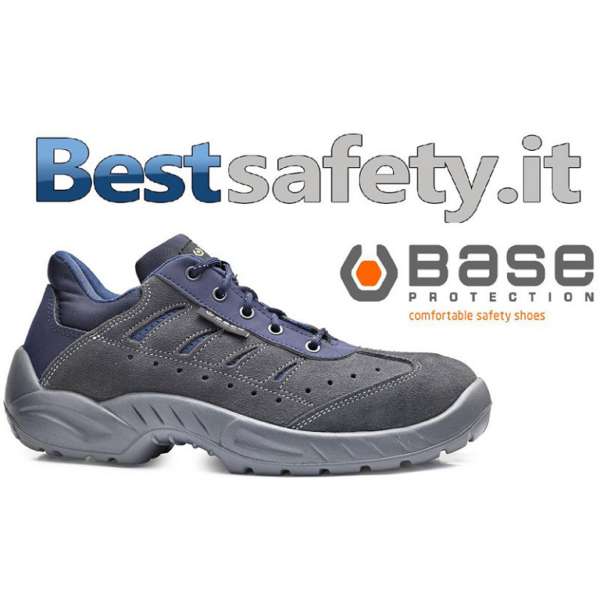 SCARPA  ANTINFORTUNISTICA ANTINFORTUNISTICA BASSA COLOSSEUM B0163 S1P SRC-BS FORATA GRIGIO/AZZURRO n.36-48 prodotto da  BASE
