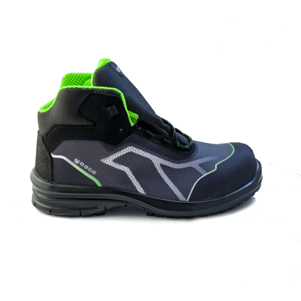 SCARPA  ANTINFORTUNISTICA ALTA OREN TOP S3 SRC -BK TESSUTO NERO VERDE SUBLIMATO  prodotto da   BASE