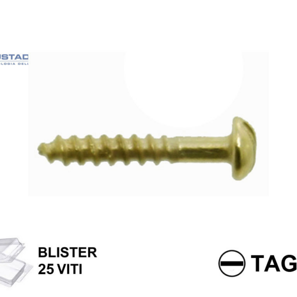VITE LEGNO TB TAGLIO DIN 96 OTTONATA IIN BLISTER DA PEZZI 25 mm.2,5 VARIE LUNGHEZZE   MUSTAD