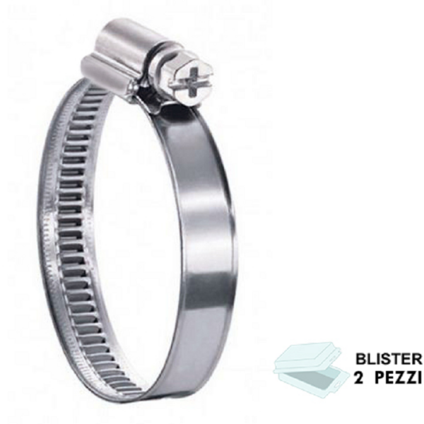 FASCETTA STRINGITUBO IN ACCIAIO A COLLARE IN BLISTER DA pz.2 CON BANDA PIENA 9 VARIE MISURE