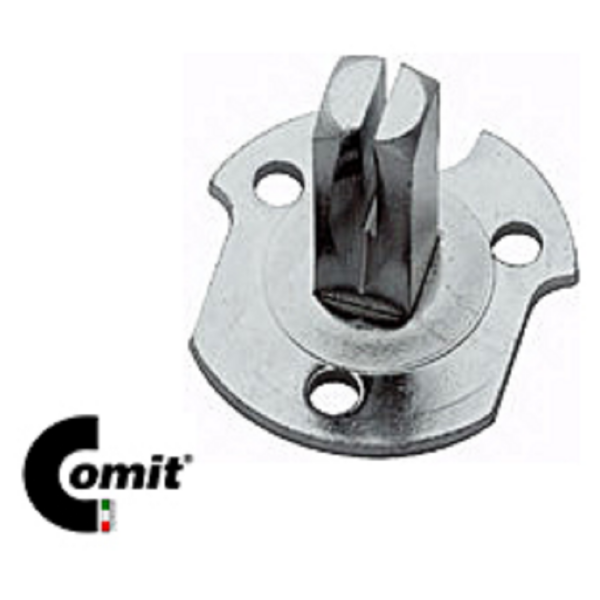 Piastra con Quadro 8 d.25x25h Blocca Pomolo Zincato | Comit