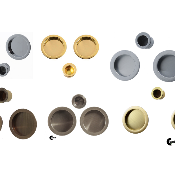 Maniglia Incasso Tonda Porta Scorrevole modello K101CT02 d.57/48 Senza Foro Chiave varie finiture  Comit