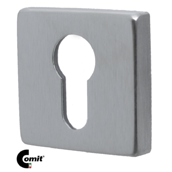 Bocchetta Quadra Foro Yale per Cilindro Europeo d.50x50x10h varie finiture  Comit