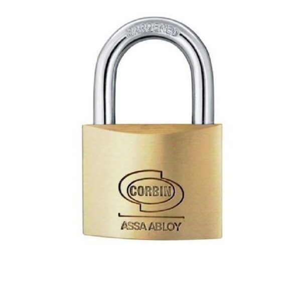 Lucchetto Arco Tondo Corpo Rettangolare Ottone mm.25   Corbin