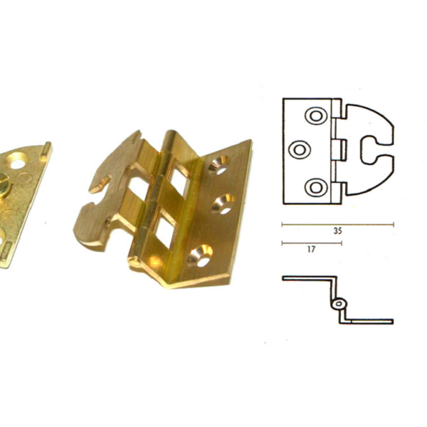 Cerniera Regolabile Collo mm.13 + Basetta Ottone Satinato mm.40x35 | Casati & Sironi