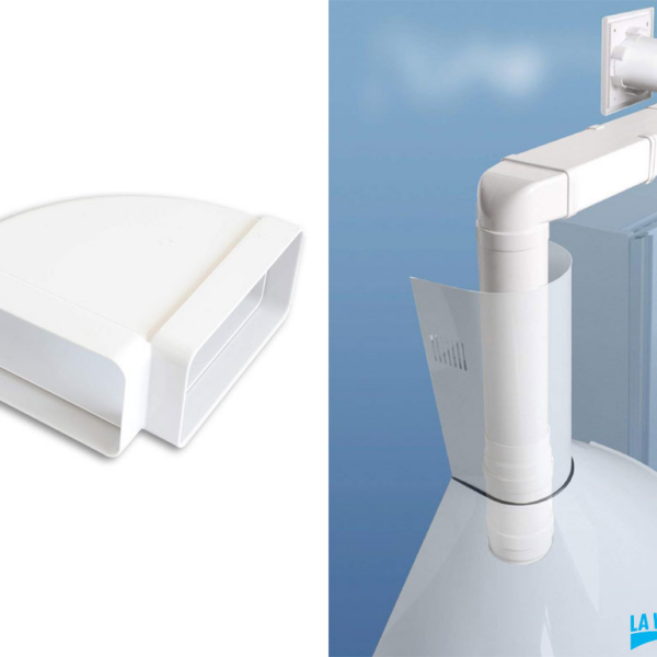 Curva Orrizzontale Pvc per Tubo Rettangolare Bianco 120x60  | La Ventilazione