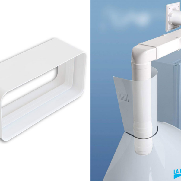 Giunto Pvc per Tubo Rettangolare Bianco 120x60  | La Ventilazione