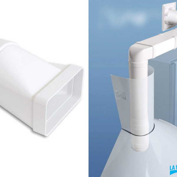 Giunto Orizzontale Pvc da d.100 a Rettangolare Bianco 120x60 | La Ventilazione