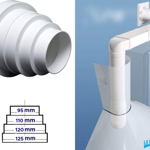 CONO DI RIDUZIONE PVC CONCENTRICA BIANCO M/F VARIE MISURE |  LA VENTILAZIONE