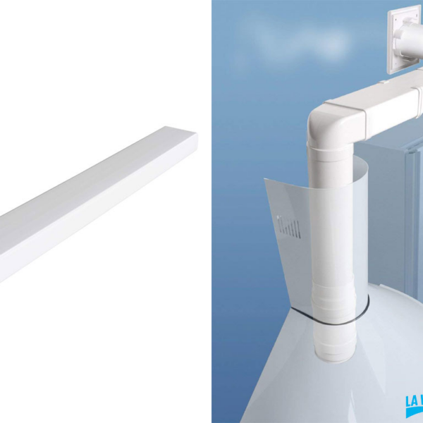 TUBO RETTANGOLARE AERAZIONE PVC BIANCO SEZIONE 120x60 mm.  VARIE LUNGHEZZE | LA VENTILAZIONE