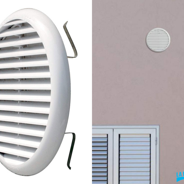 Griglia Tonda con Molle+Rete Bianco d.120-80/125x10h | La Ventilazione
