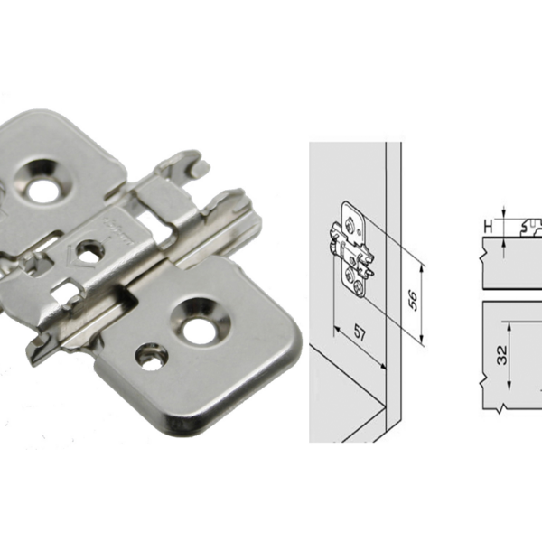Piastra Clip Cerniera Montaggio a Croce con Eccentrico Nichelato varie altezze | Blum