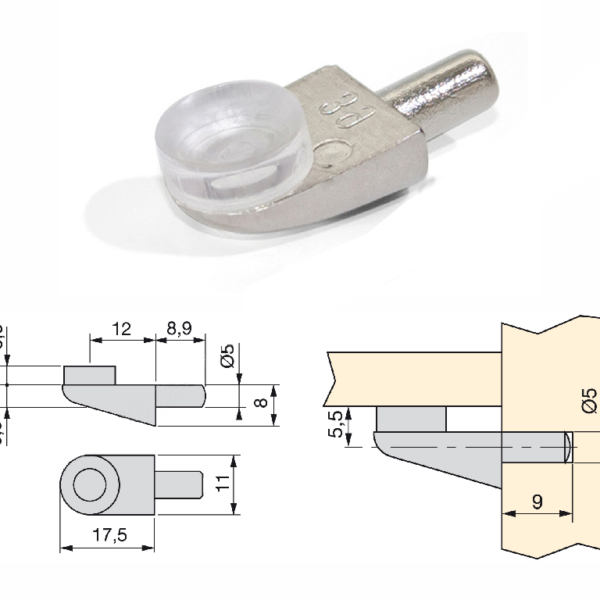 REGGIRIPIANO CON VENTOSA PERNO mm.5 ZAMA  prodotto da EMUCA