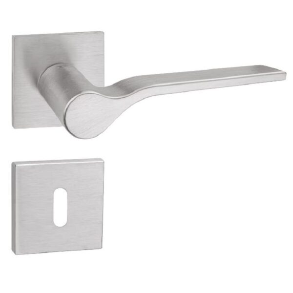 Maniglia Onda Rosetta Quadra d.50x50x5h Bocchetta Foro Chiave F05-Cromo Satinato  Fimet Maniglie