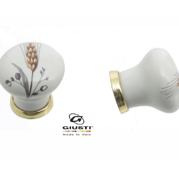 Pomolino Mobile Porcellana d.28x27h Base Oro-Avorio Decoro 81 | Giusti