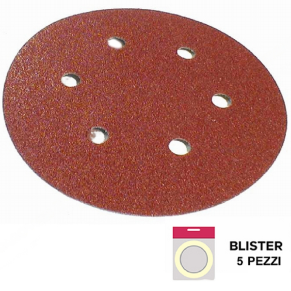 Disco Abrasivo Velcrato 6 Fori mm.150 Saitac Vel AW-D in blister pz.5 varie Grana | Sait